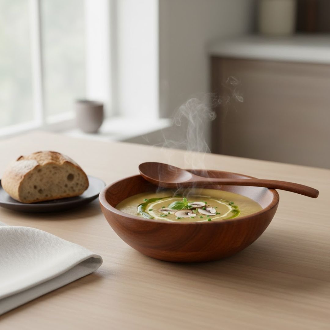 Exquisite Acacia Wood Soup Bowl for Dining